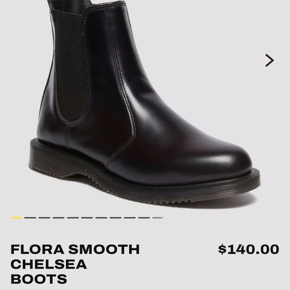 Dr. Martens Black Flora Smooth Chelsea Boots